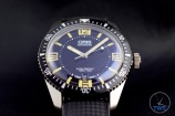 Oris Divers Sixty-Five closeup with a black background [01 733 7707 4064-07 4 20 18]