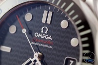 Omega Rio 2016 Olympic Limited Edition Seamaster Diver 300m: Hands On Review [522.30.41.20.01.001] - Dial closeup with transferred black wave pattern inspired by the sidewalks of Copacabana beach