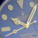 Yellow gold hands and indexes close up on the Rolex Submariner Date: Hands-On Review [116613LB]