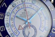 Light reflecting off the dial of the Rolex Yachtmaster II- Hands-On Review [116680]