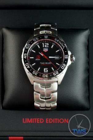 Senna Special Edition waz1012.ba0883 Watch Unboxing Review - Portrait of watch in box on cushion